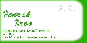 henrik kroo business card